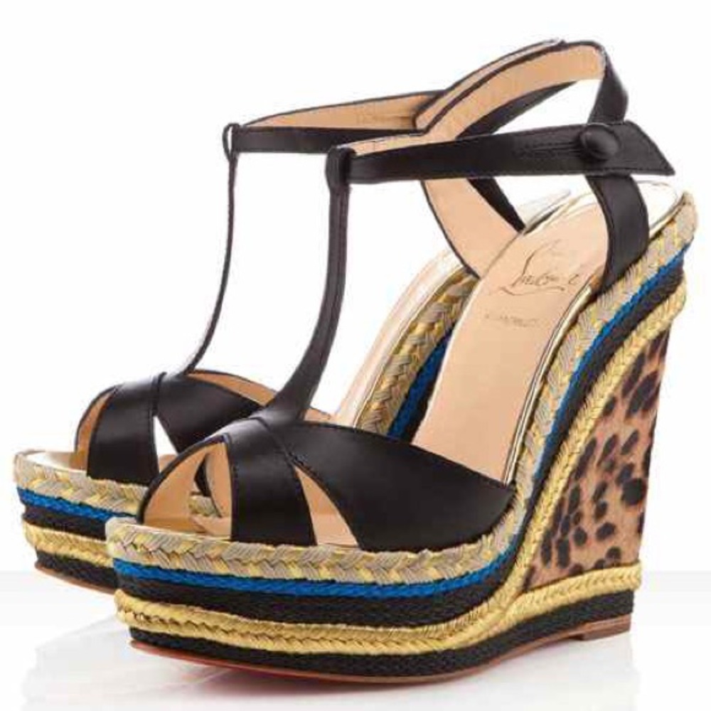 Christian Louboutin Trotolita Leopard Wedges